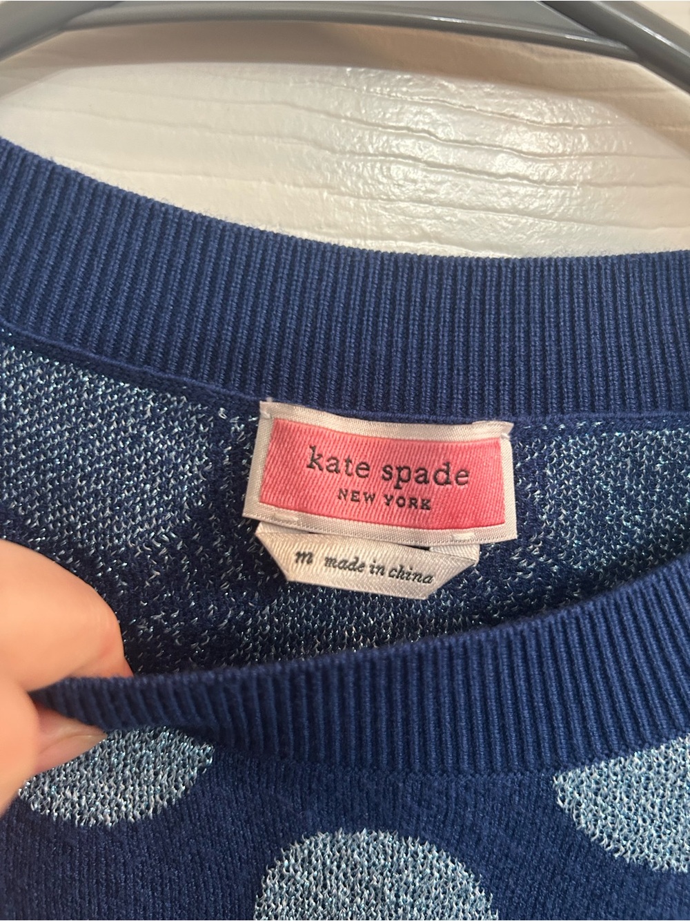 Kate Spade Seaside Dot Riverblue short sleeve sweater size medium - Picture 5 of 5